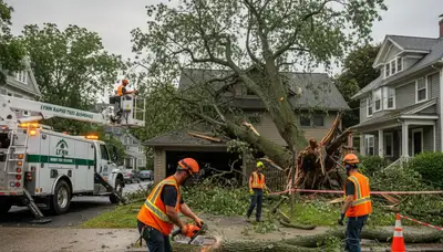 Emergency tree removal after storm damage in Lynn, MA by professional Saugus tree service crew