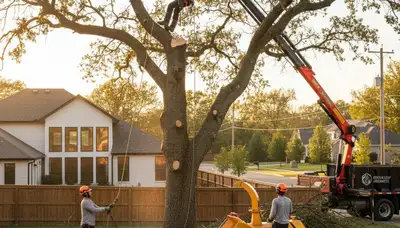 Professional tree removal service in Saugus, MA safely cutting and clearing large trees