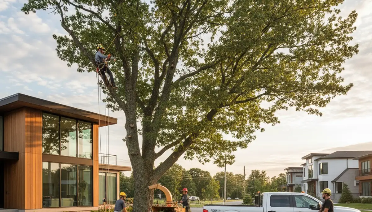 Professional tree removal service in Saugus, MA safely cutting and clearing large residential trees